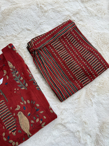 Floral Red Cotton A-line Co ords