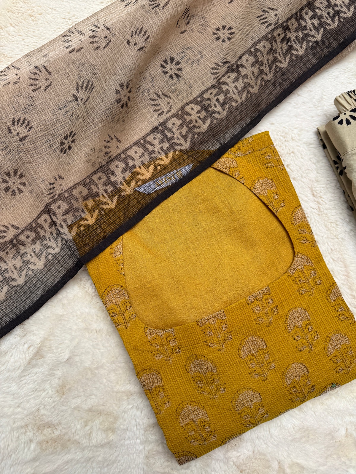 Mustard yellow kota 3 pcs Set