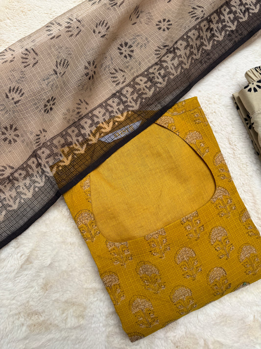 Mustard yellow kota 3 pcs Set