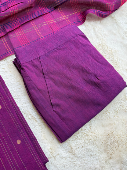 Jamun Weave Handloom 
 cotton 3 pcs Set