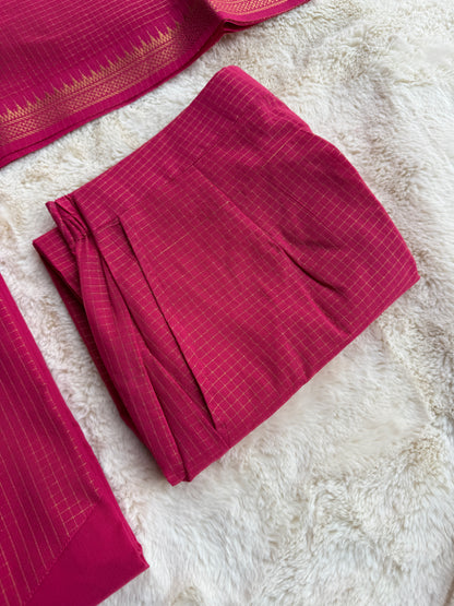 South cotton Pink checks 3 pcs Set