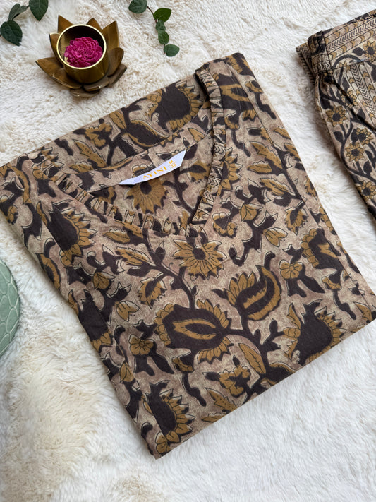 Warm Taupe Cotton A-line Co ords