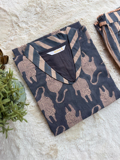 Animal Hand block Print Co-ord sets