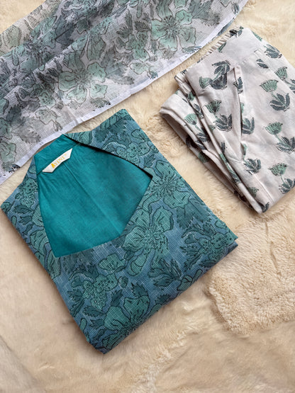 Coral floral blue kota 3 pcs Set