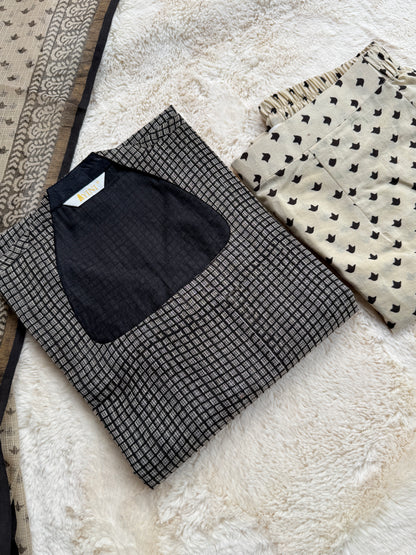 Black checks kota 3 pcs Set