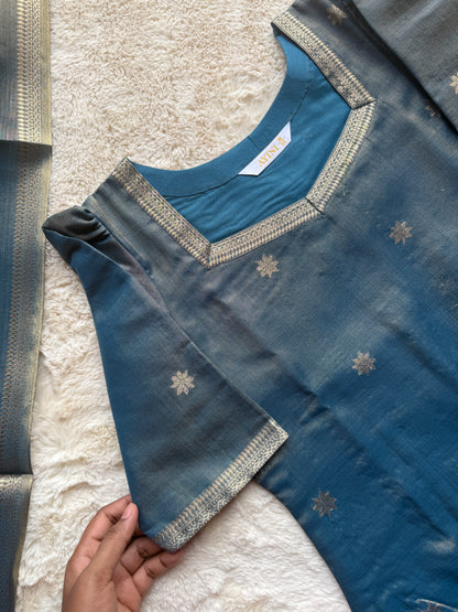 Blue Tissue Silk 2 pcs Set