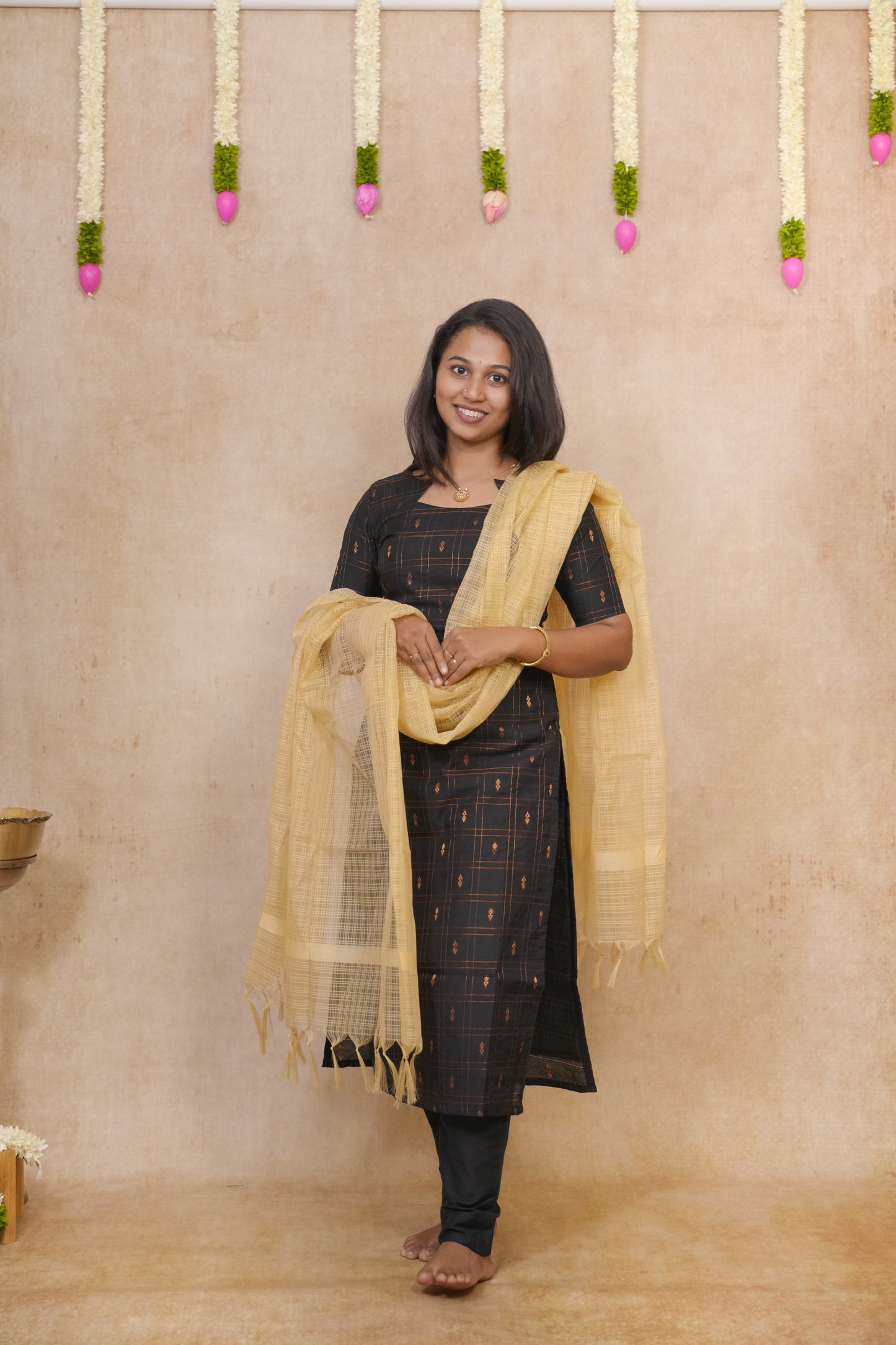 Spruce with checked pattern salwar sets