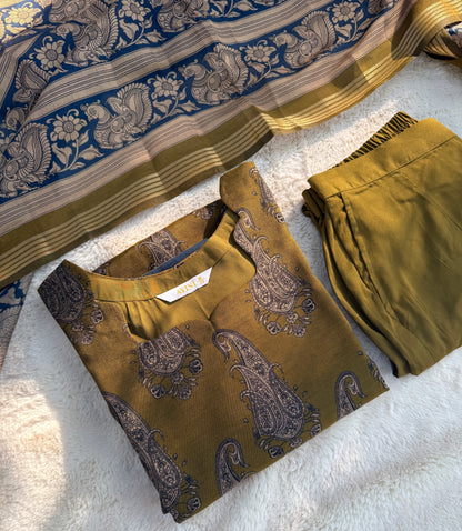 Mustard yellow Chandari 3 pcs Set