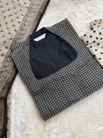 Black checks kota 3 pcs Set