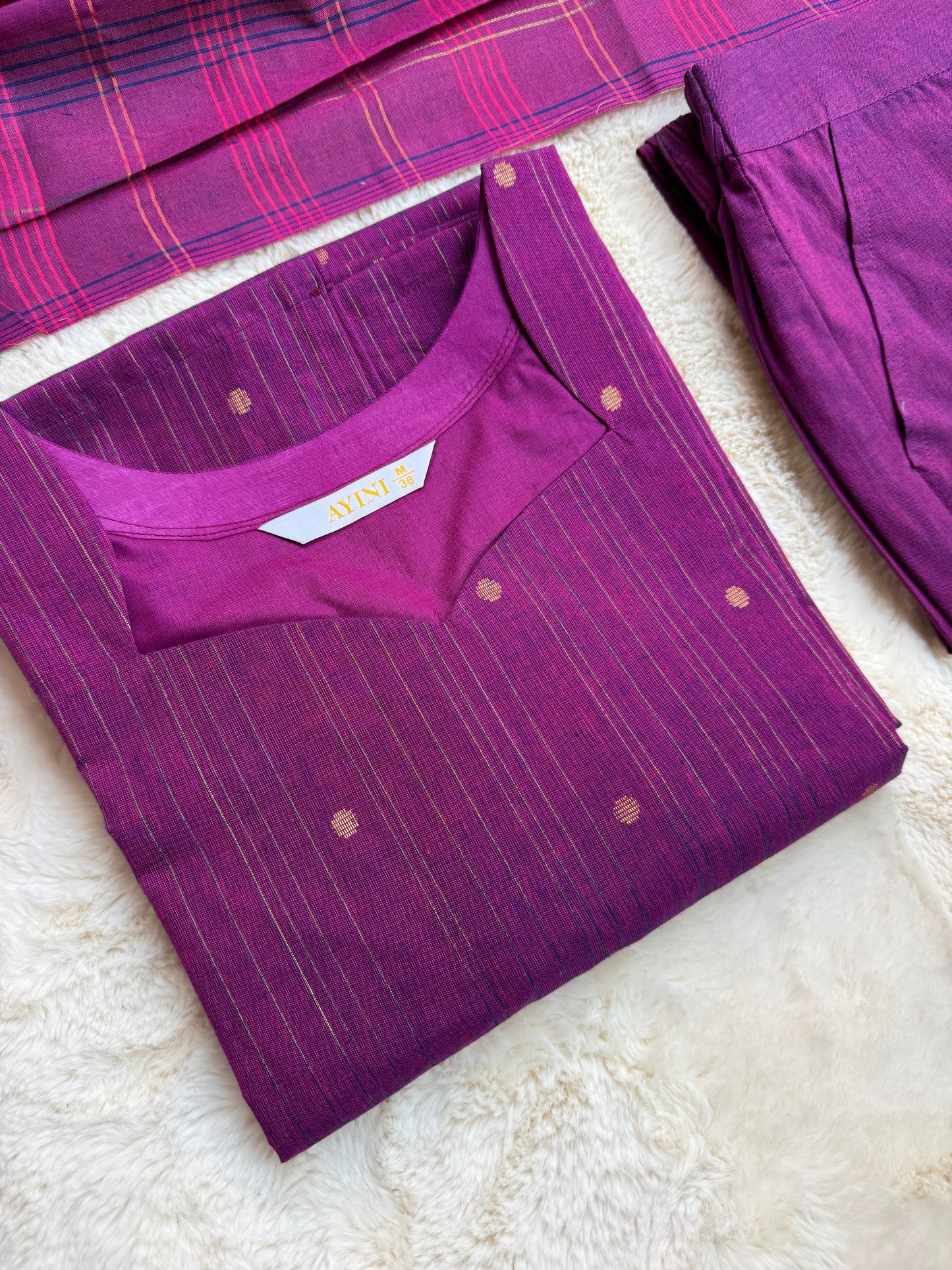 Jamun Weave Handloom 
 cotton 3 pcs Set