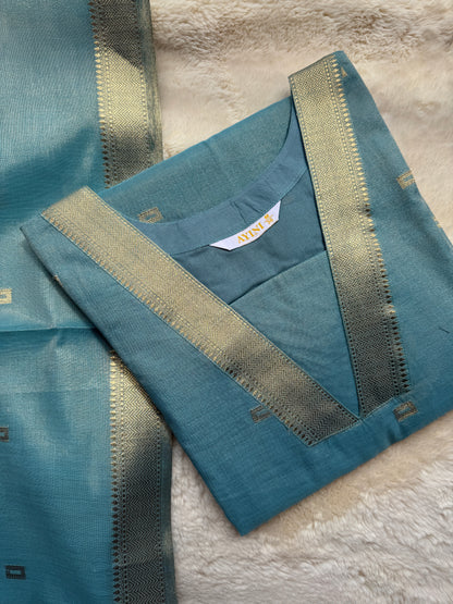 Blue Tissue Silk 2 pcs Set