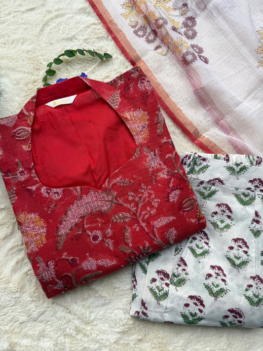 Red Bloom Kota 3 pcs Set