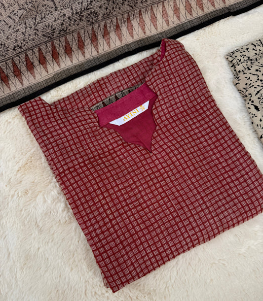 Red checks kota 3 pcs Set