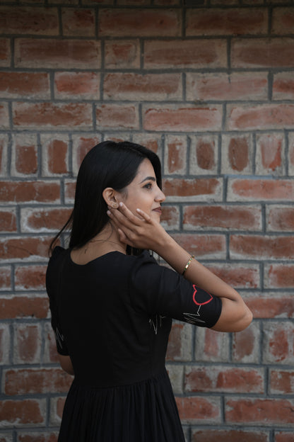 Black with Red lines Maxi