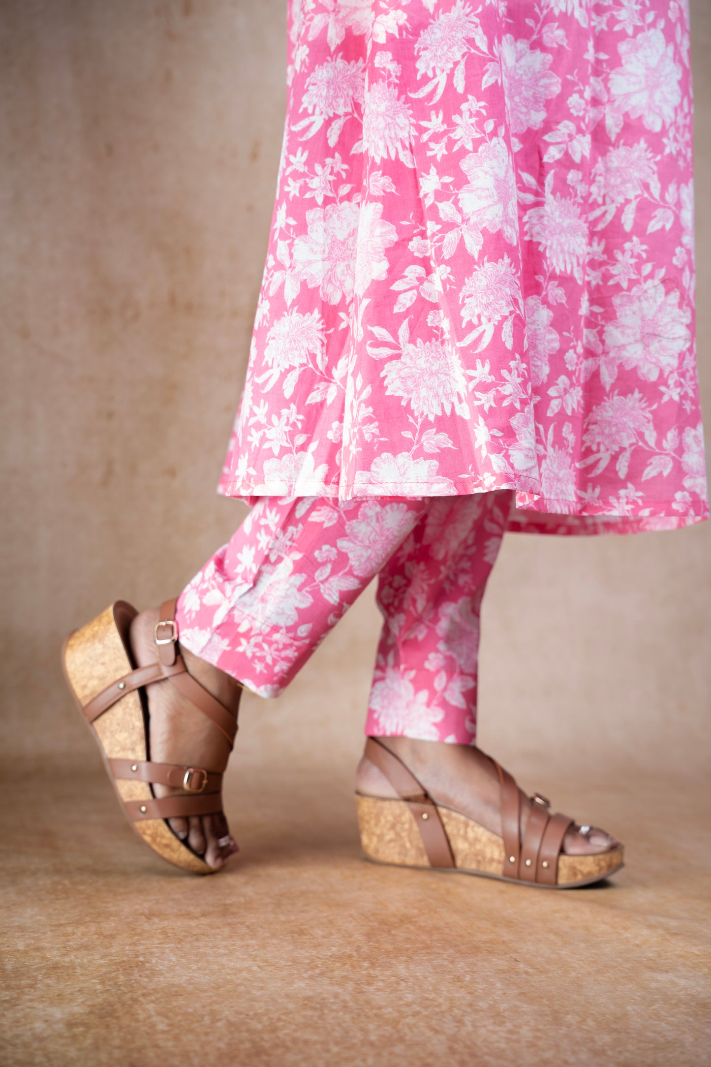 Blossom Pink floral A-line set