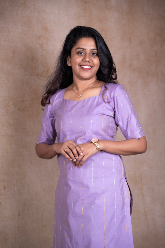 Lavender stripe line Kurti