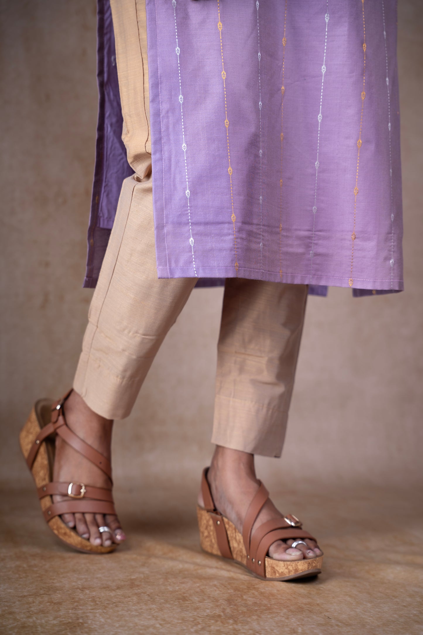 Lavender stripe line Kurti