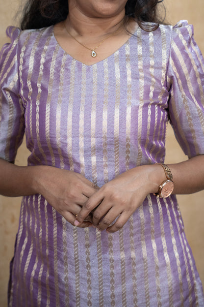 Lilac Metallic Stripe - 2 pcs Set