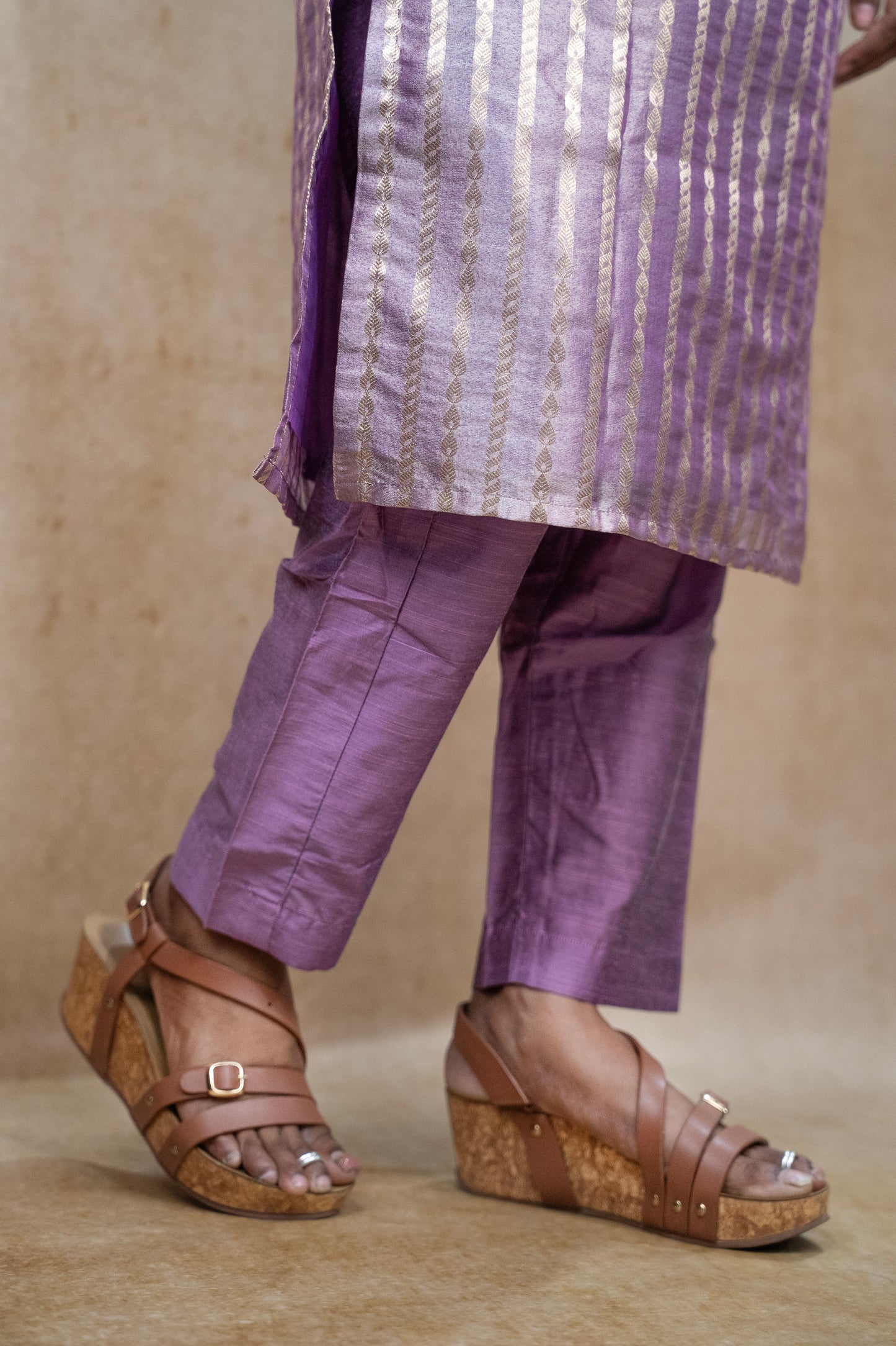 Lilac Metallic Stripe - 2 pcs Set