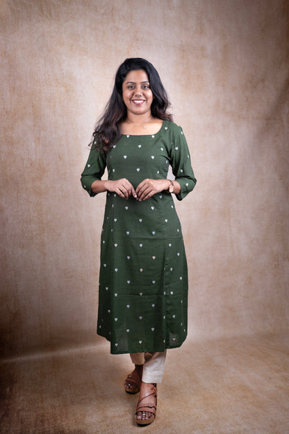Emerald Green heart dots