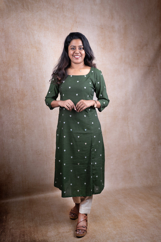 Emerald Green heart dots