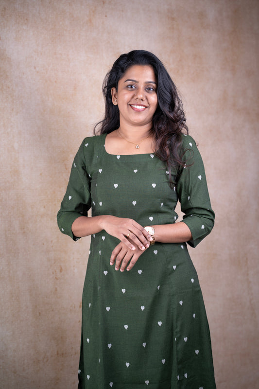 Emerald Green heart dots