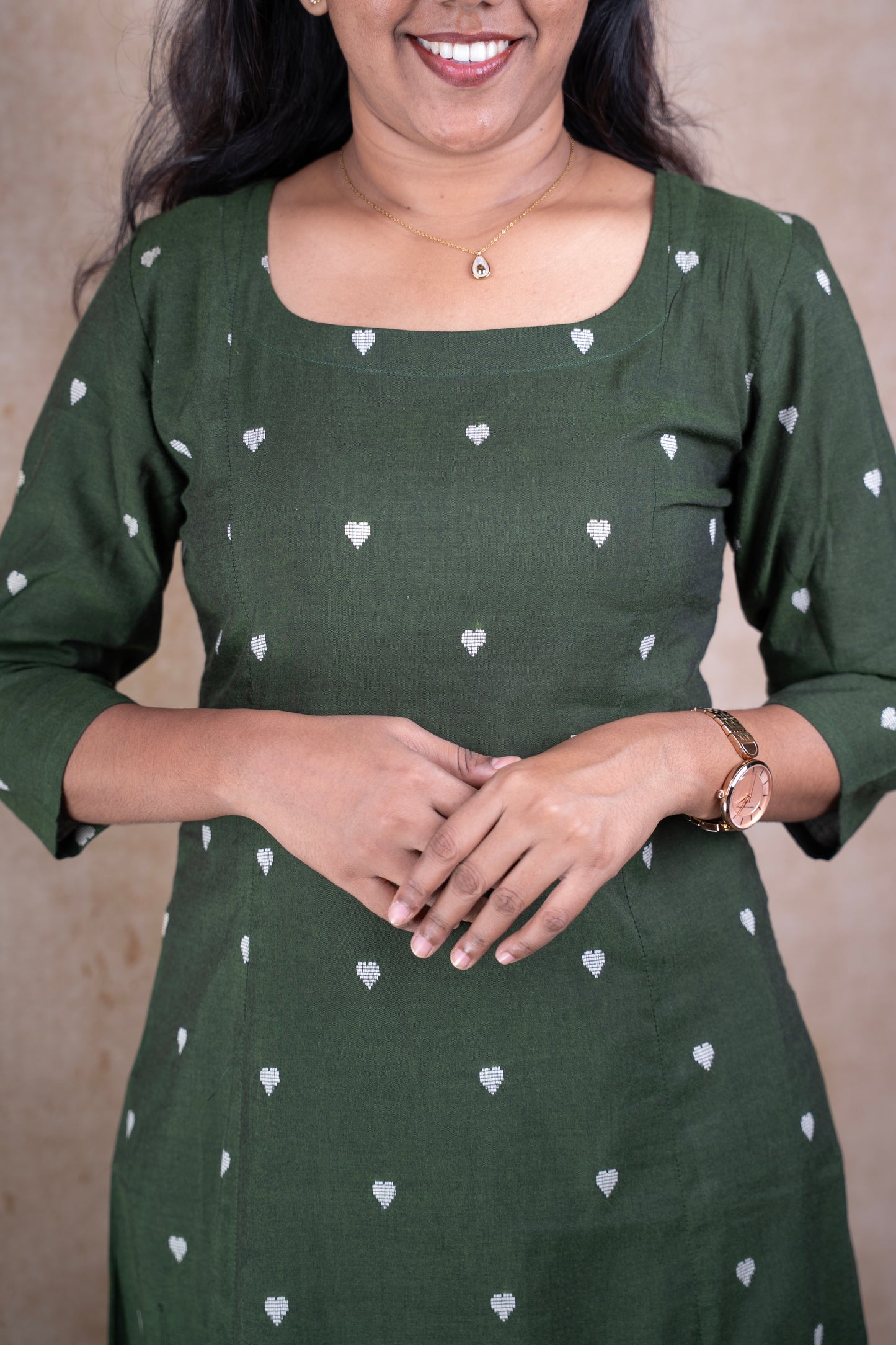 Emerald Green heart dots