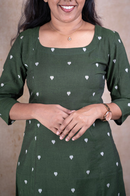 Emerald Green heart dots