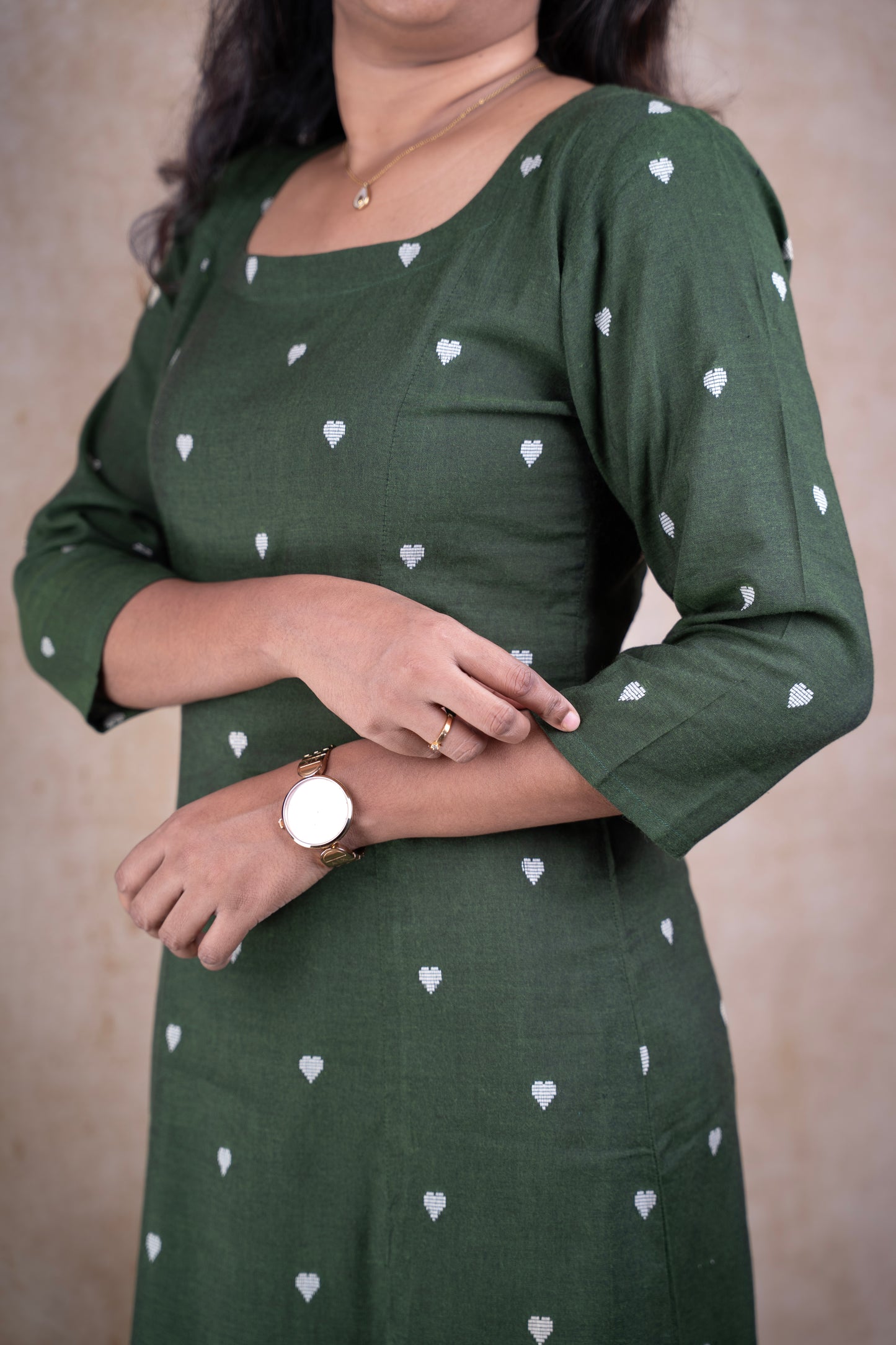 Emerald Green heart dots