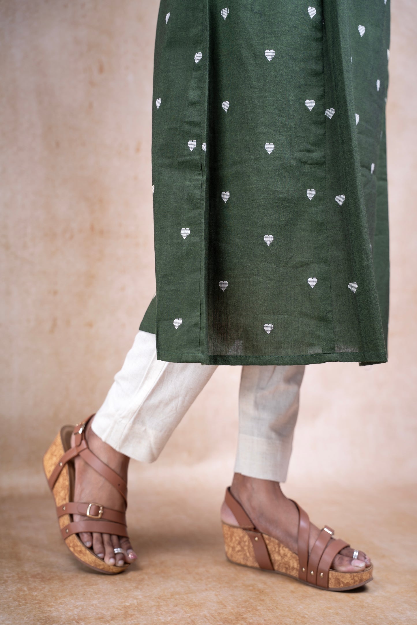 Emerald Green heart dots