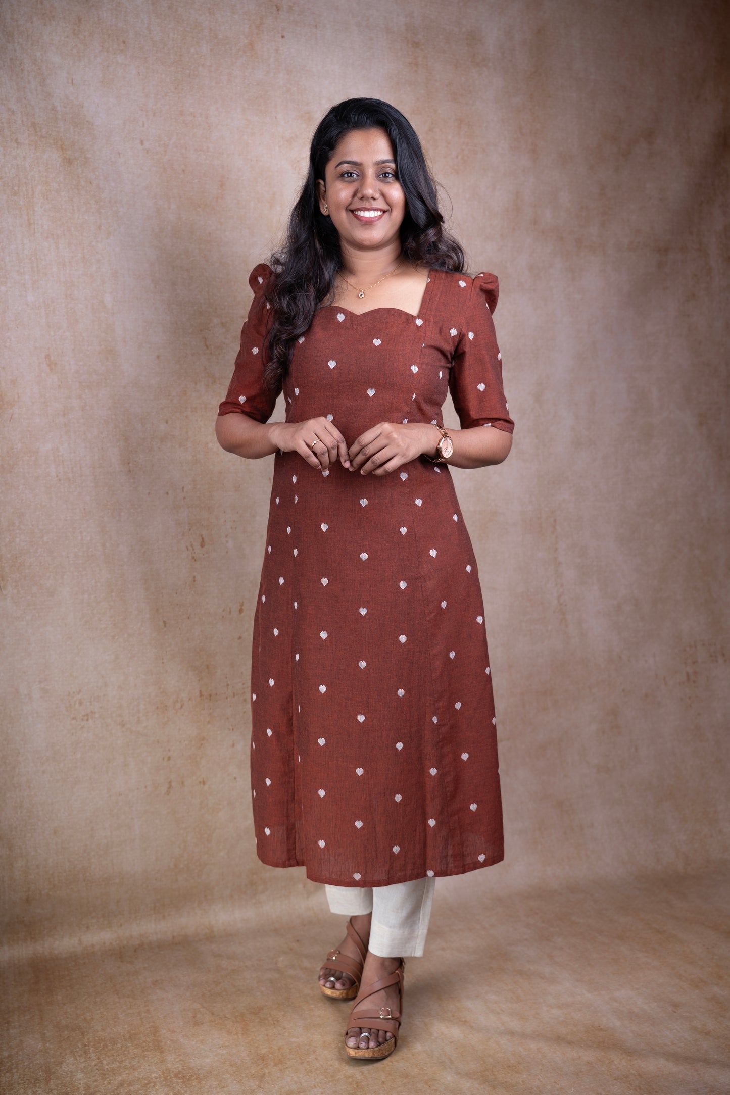 Rust Brown heart dots