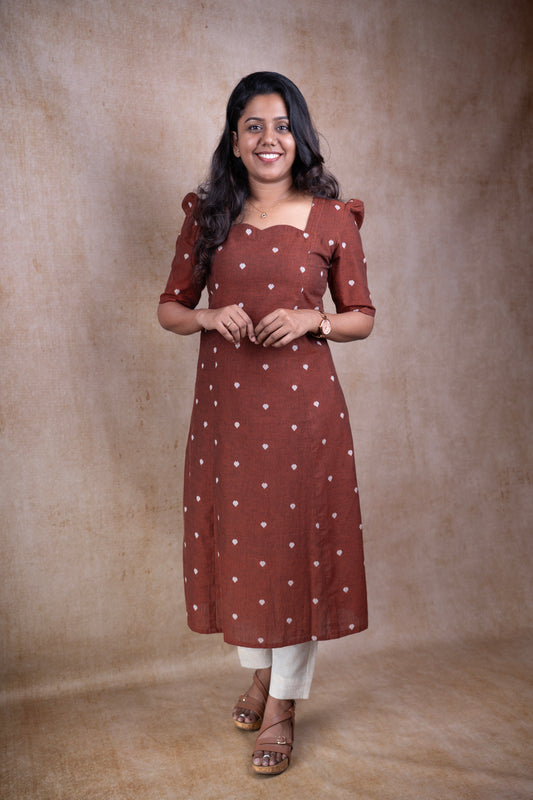 Rust Brown heart dots