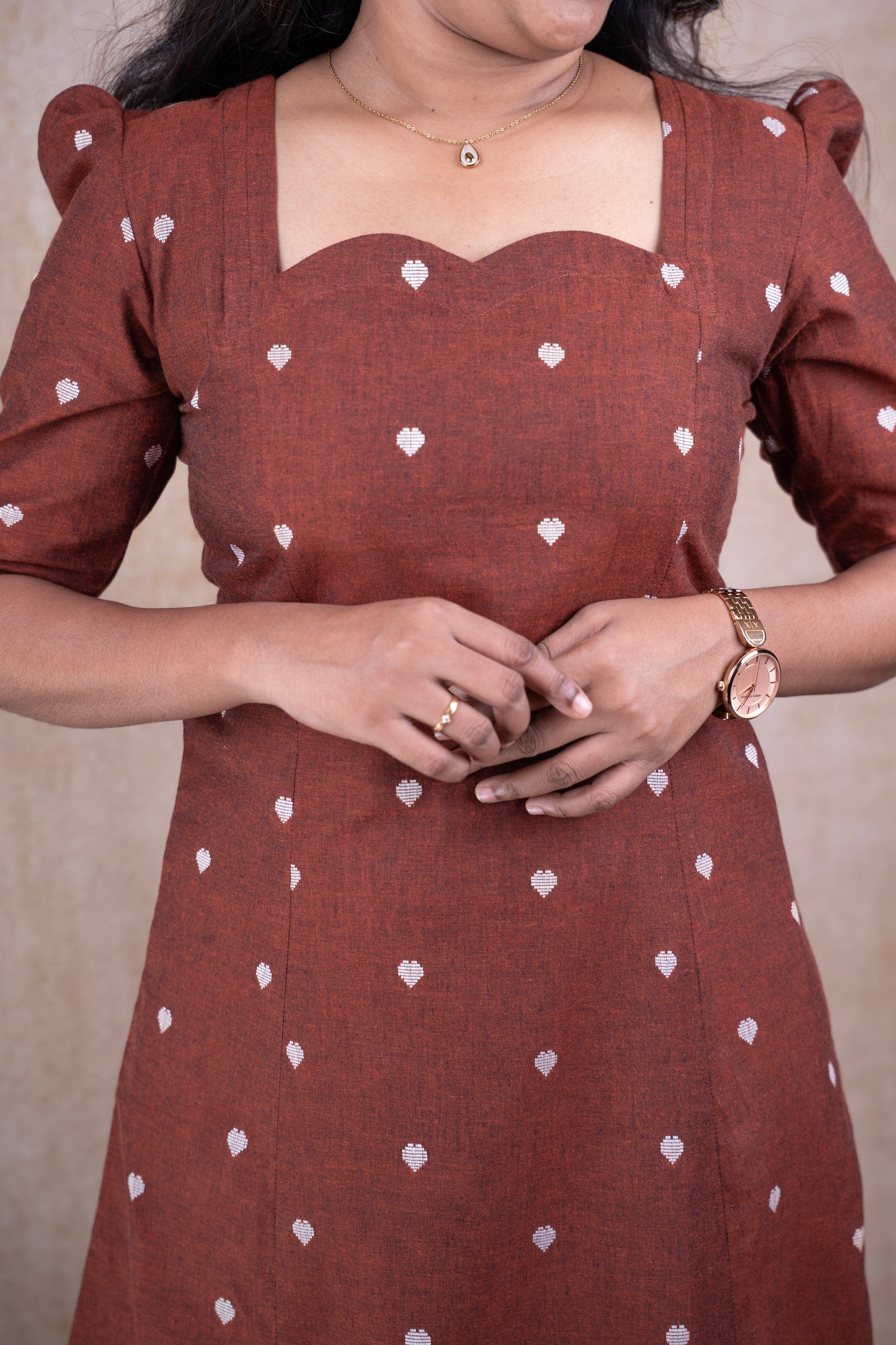 Rust Brown heart dots