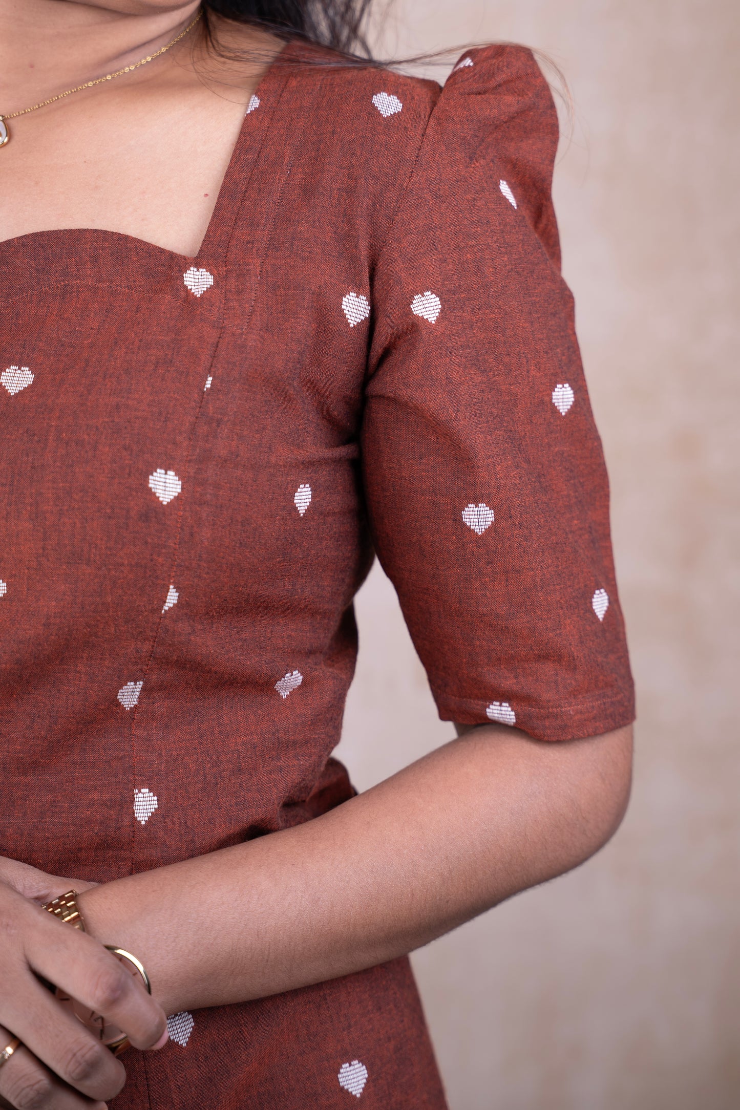 Rust Brown heart dots