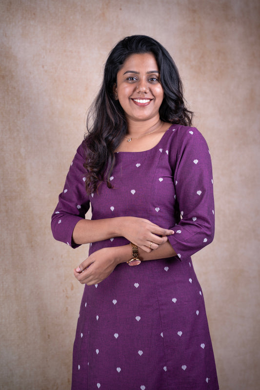Plum Heart Dots kurti