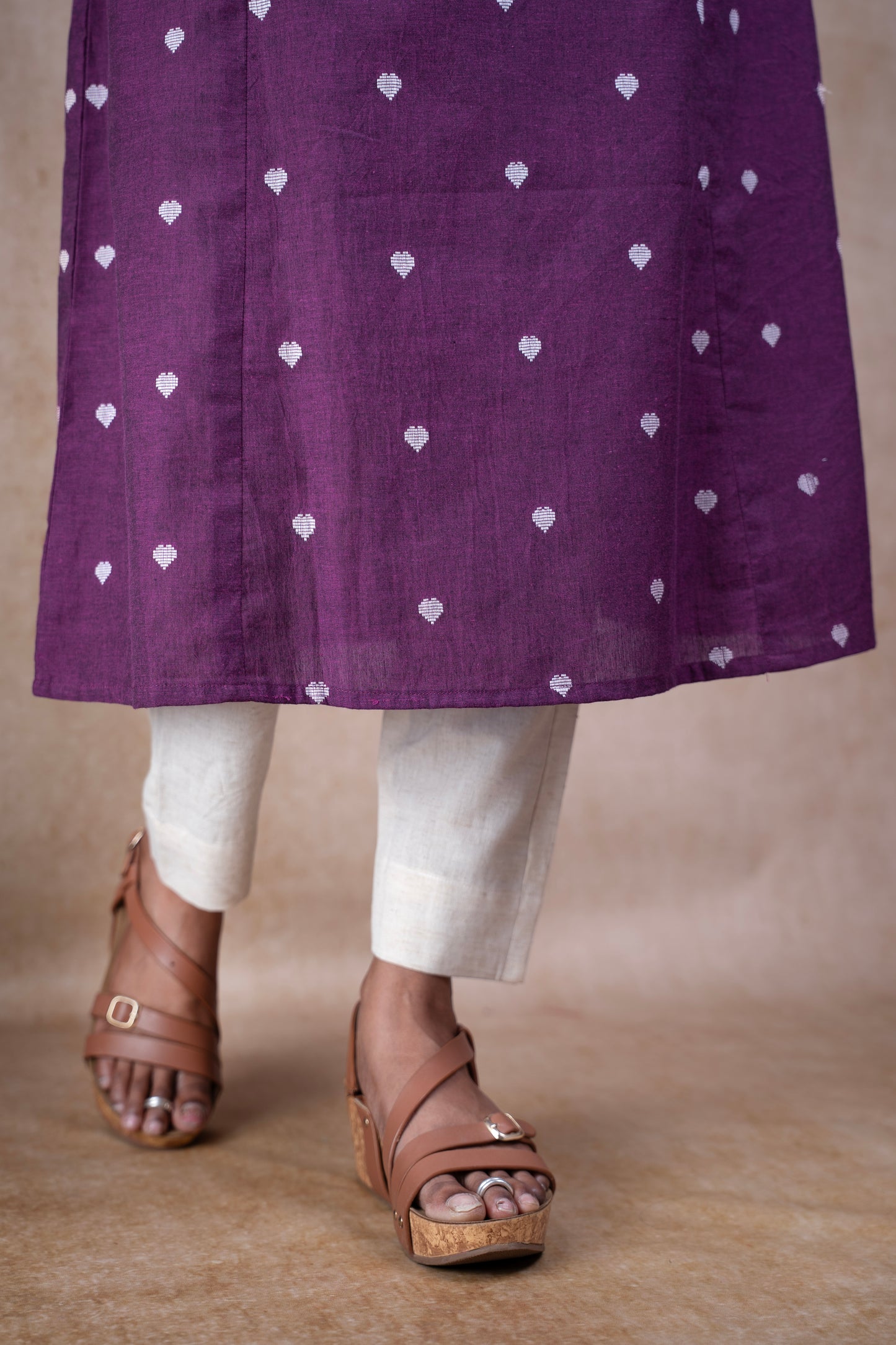 Plum Heart Dots kurti
