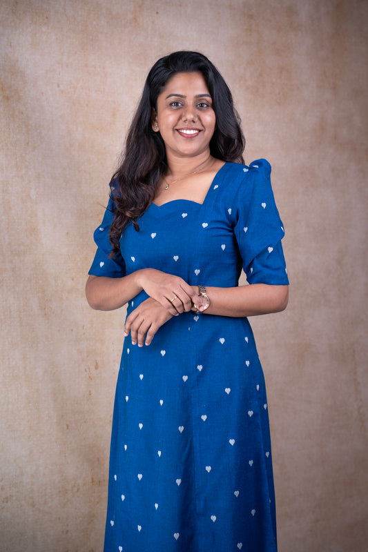Blue Mini Heart Kurti